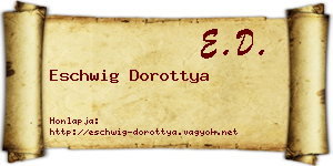 Eschwig Dorottya névjegykártya